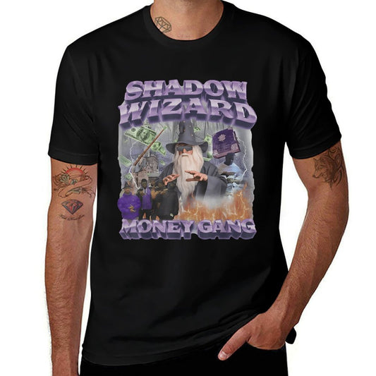 Shadow Wizard Money Gang Viral Meme Sarcastic Ironic Gen Z  Heathered Texture T-Shirt