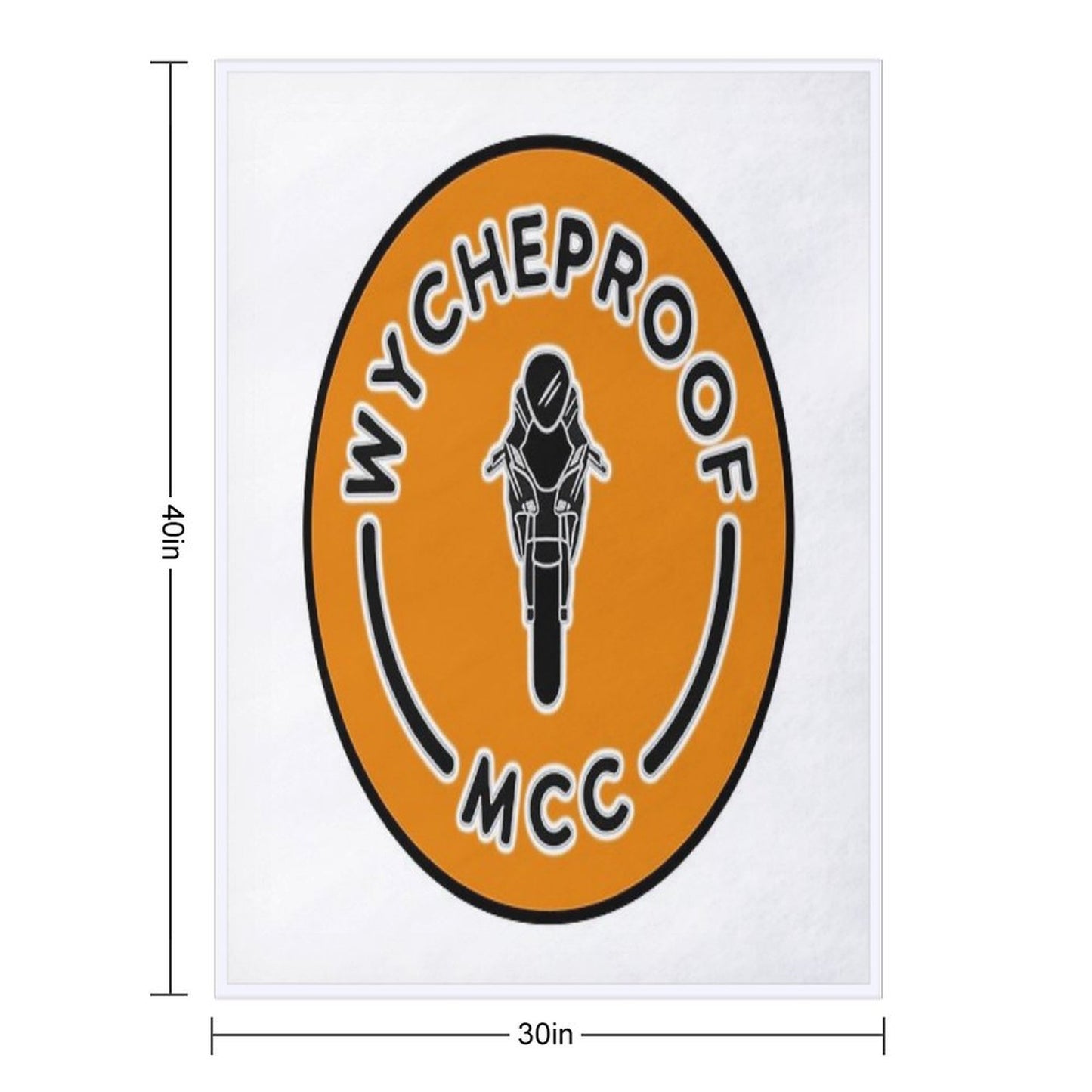 WycheproofMCC Black on Orange Sustainable Throw Blanket