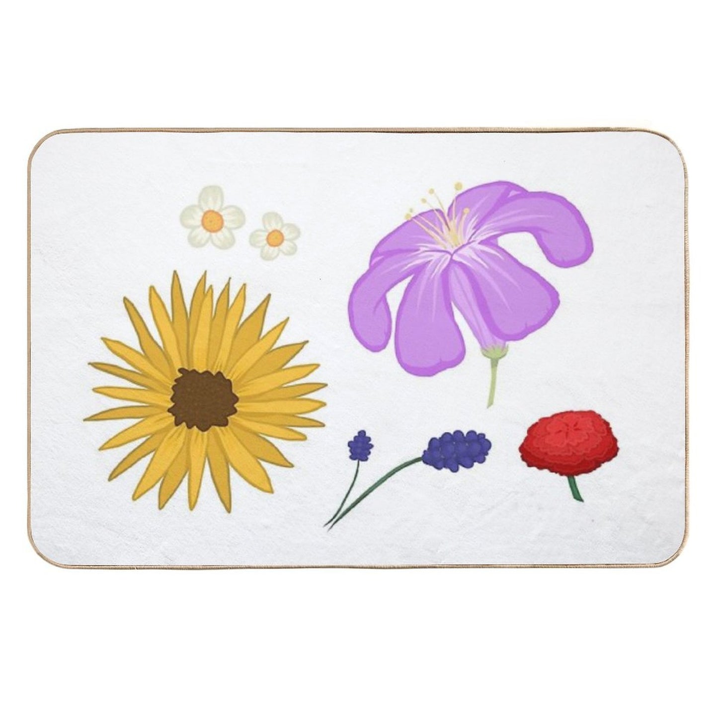 Flowers  Long-Lasting Bath Mat