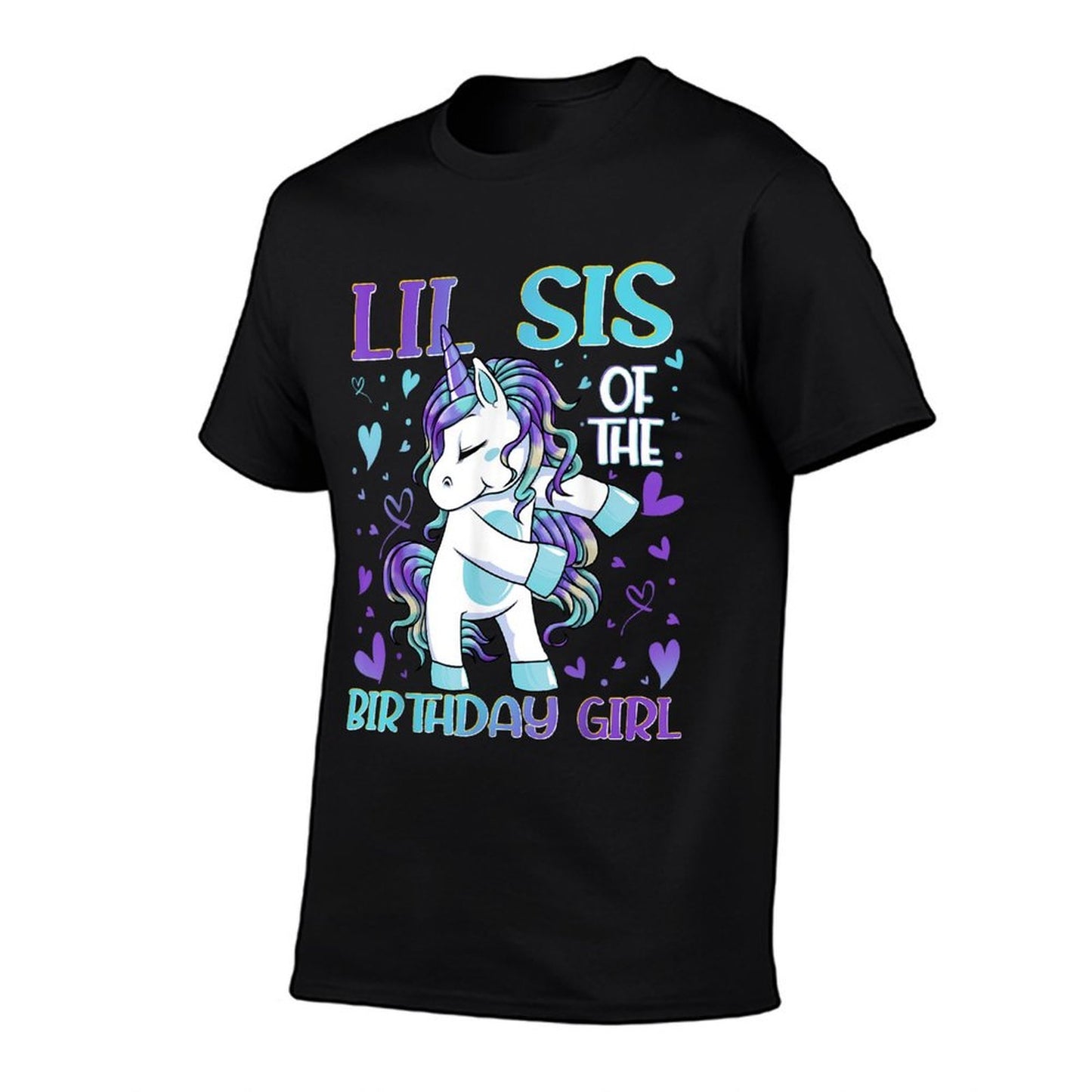 Lil Sis of The Birthday Girl Flossing Unicorn Little Sister Comfortable T-Shirt