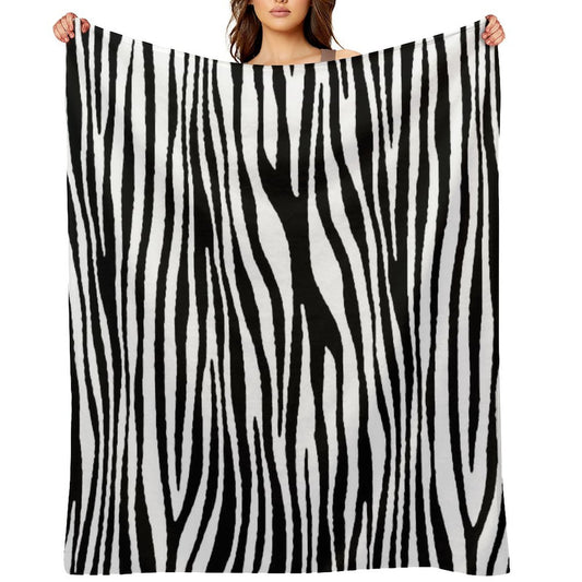Zebra Pattern Camouflage Black And White V2 Lightweight Throw Blanket
