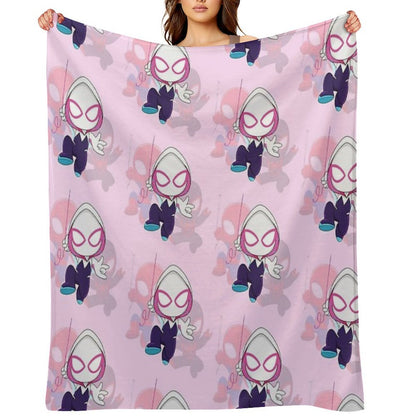 Cartoon Spider Ghost, Cute Baby Spidey Girl, Grl Pwr, Cartoon Ghost Premium Throw Blanket