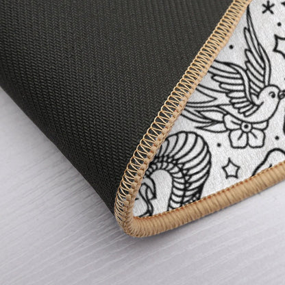 American Traditional Tattoo Flash Print Variant Durable Bath Mat