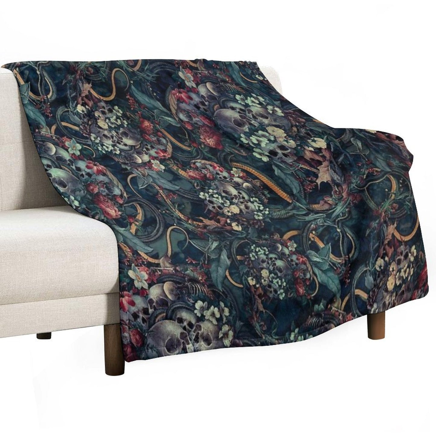 Skulls And Snakes Eco-conscious Throw Blanket
