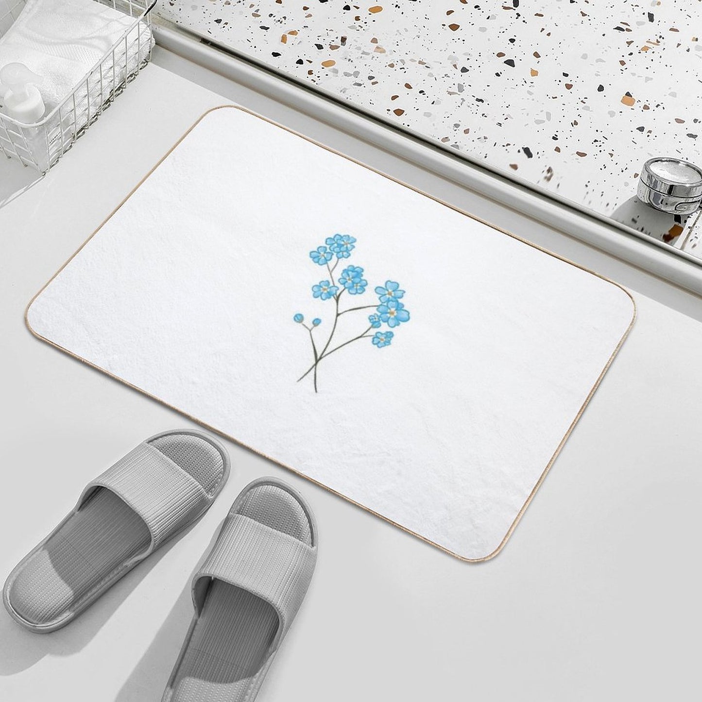 Forget Me Not Durable Bath Mat