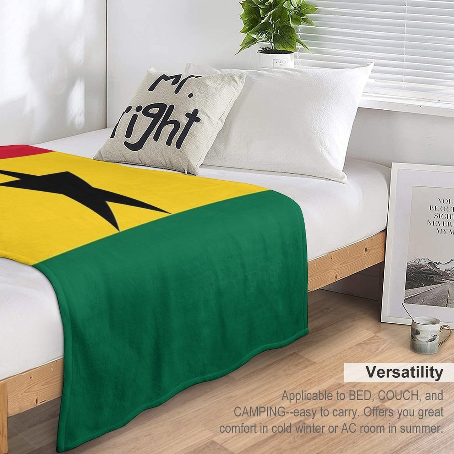 Ghana National Celebration Flag Premium Throw Blanket