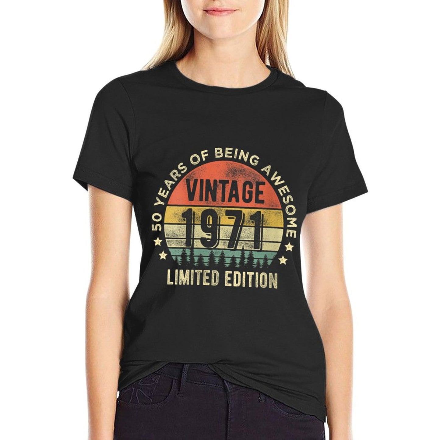 Womens 50 Year Old Gifts Vintage 1971 Limited Edition 50th Birthday  Versatile T-Shirt
