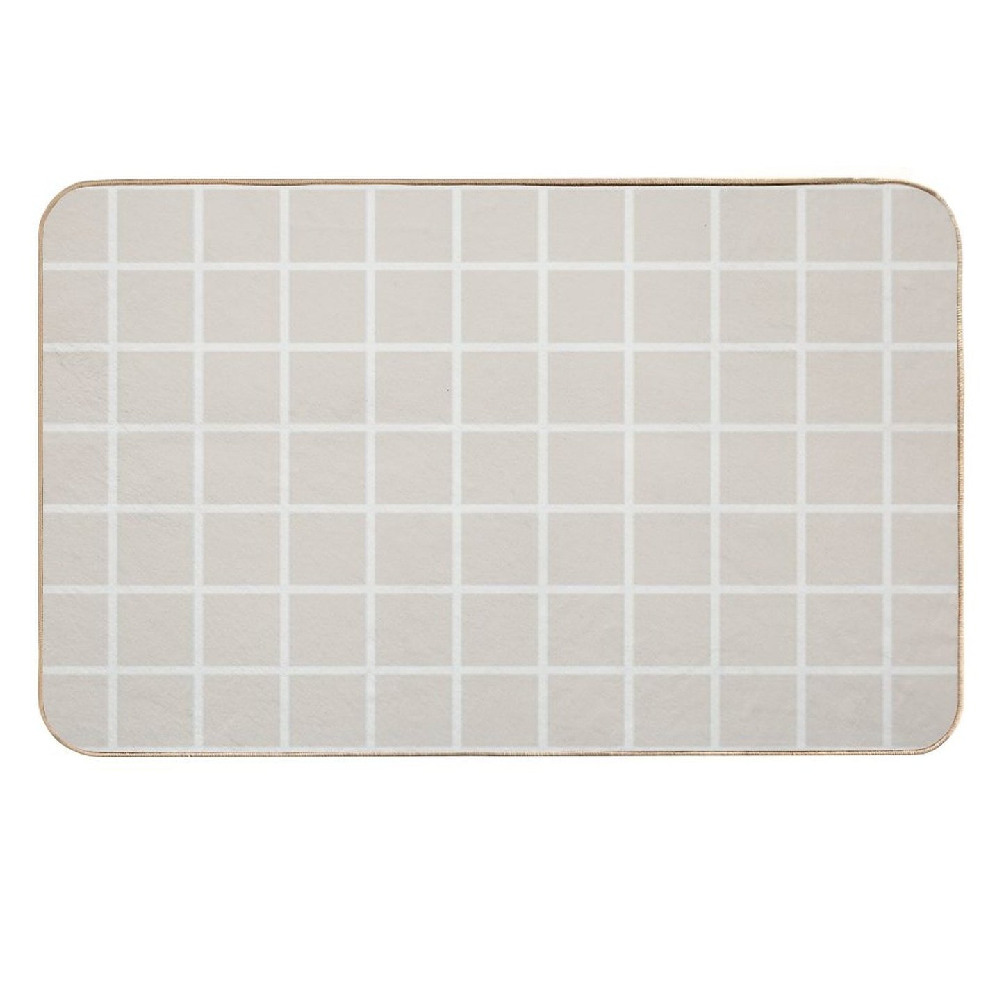 Beige Cararra Check Pattern 2  Repositionable Bath Mat
