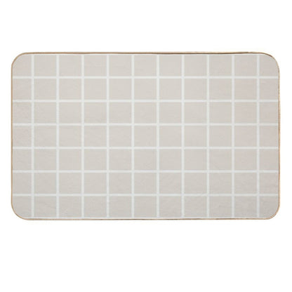 Beige Cararra Check Pattern 2  Repositionable Bath Mat