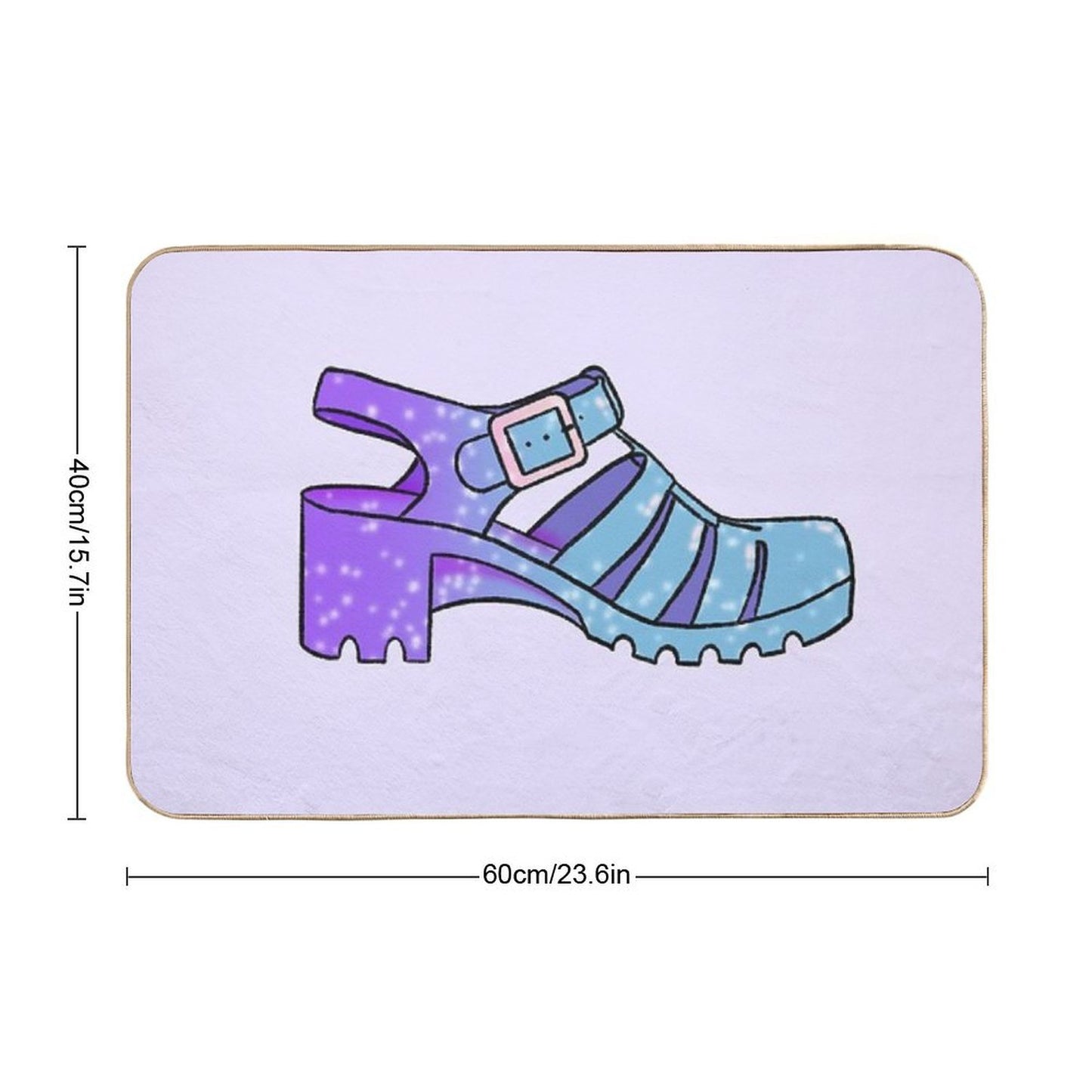 Jelly Sandals Glitter Transparent Shoes Cute Aesthetic Illustration  Absorbent Bath Mat