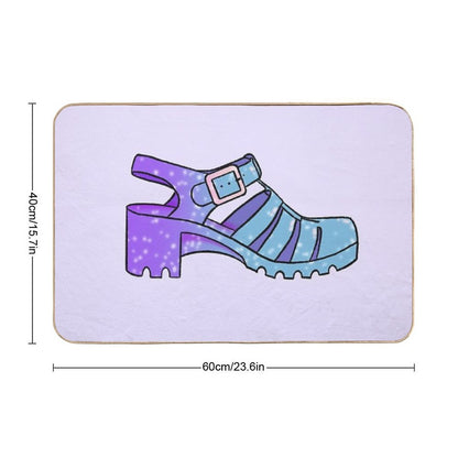 Jelly Sandals Glitter Transparent Shoes Cute Aesthetic Illustration  Absorbent Bath Mat