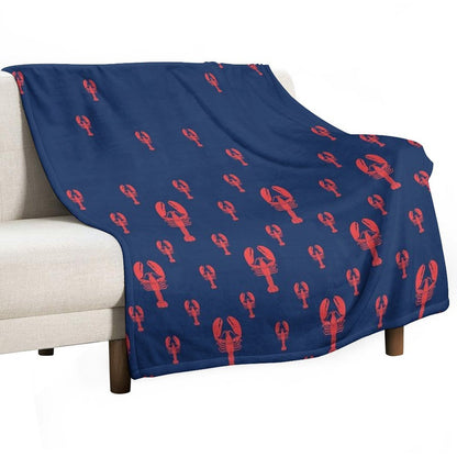 Lobster Squadron on Navy Shrink-resistant Throw Blanket