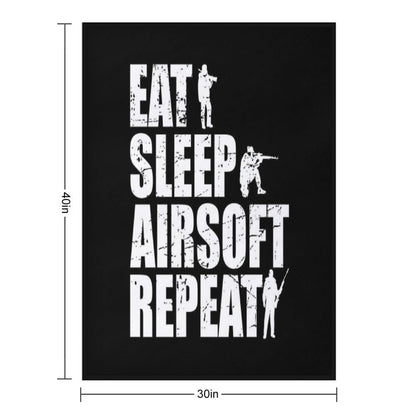 Eat Sleep Airsoft Repeat Eco-conscious Throw Blanket