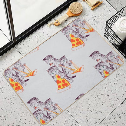 Pizza Kittens  Easy To Clean Bath Mat