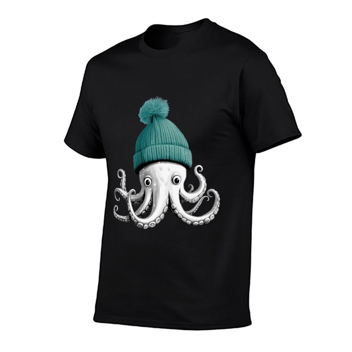 Octopus With Winter Hat  Wrinkle-resistant T-Shirt
