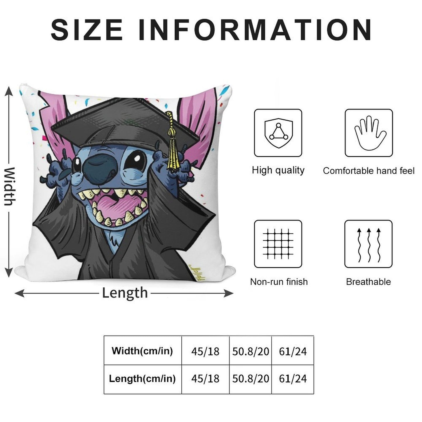 Graduation Stitch Soft Ultra-Soft Texture Throw Pillow