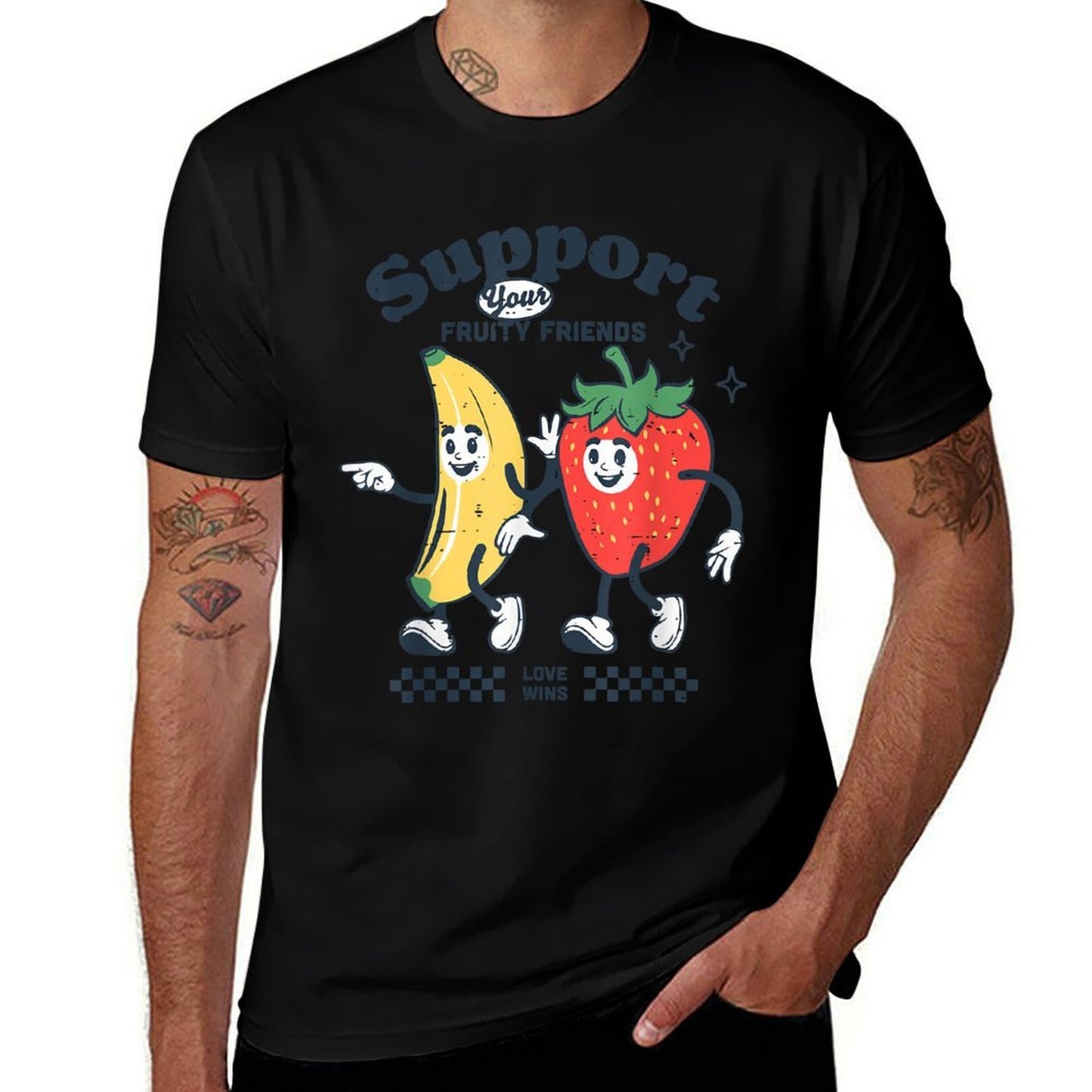 Support Your Fruity Friends Gay Pride Month LGBTQ Fruit Ally  Versatile T-Shirt