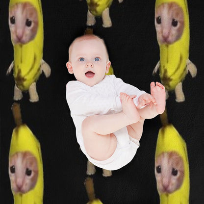 Banana Cat Eco-conscious Throw Blanket