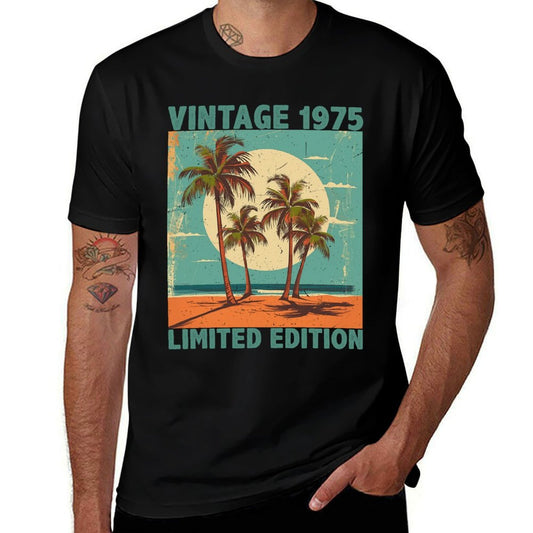 Funny 50th Birthday Decorations Vintage 1975 50 Years Old  Affordable Price T-Shirt