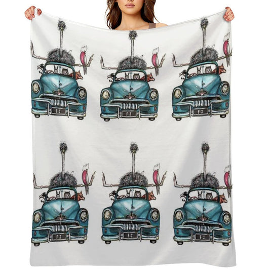 FJ Aussie Party Travel-friendly Throw Blanket