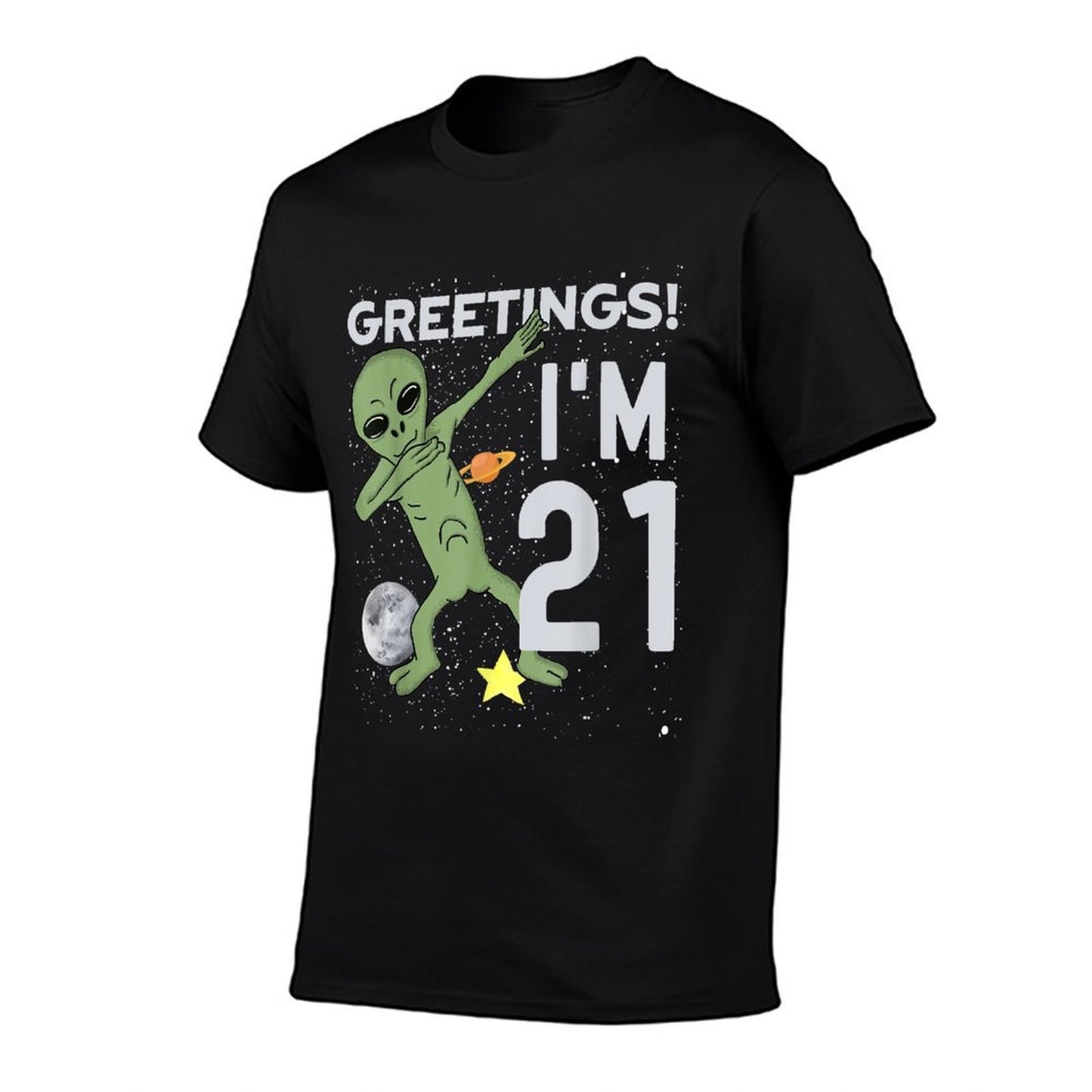 Greetings I'm 21 Space Alien Theme 21st Birthday Party  Affordable Price T-Shirt