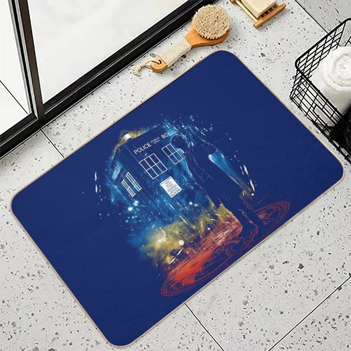 11th Time Storm-rainbow Version  Easy Maintenance Bath Mat