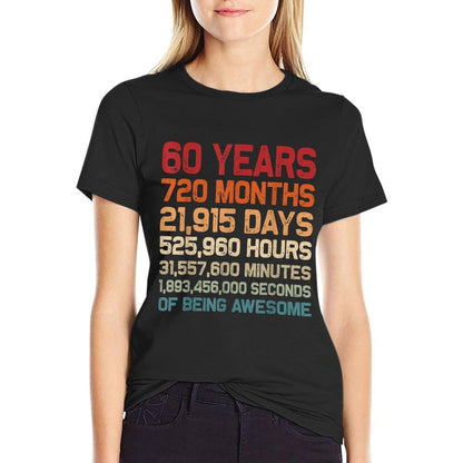60 Years of Being Awesome Retro Vintage Funny 60th Birthday  Odor-resistant T-Shirt