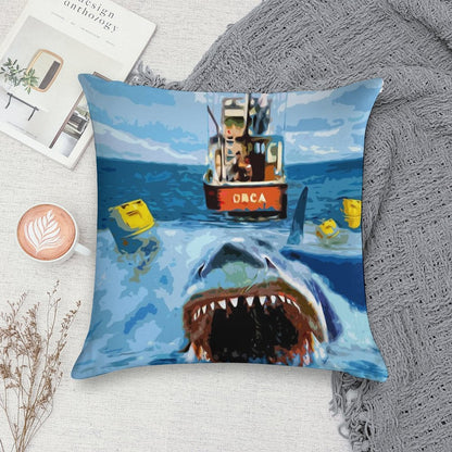Jaws Movie Retro. Birthday Party Gifts. Officially Licensed Merch. Soft Warmth Comfort Throw Pillow