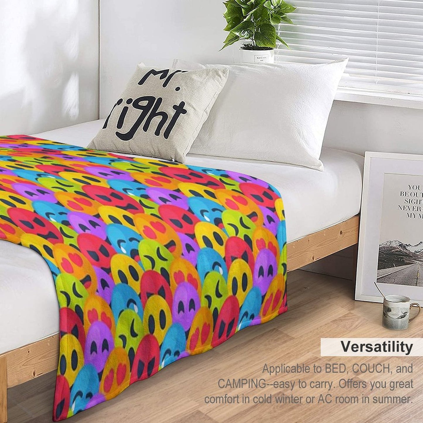 A Lot of Emojis Are Looking at You Eco-conscious Throw Blanket