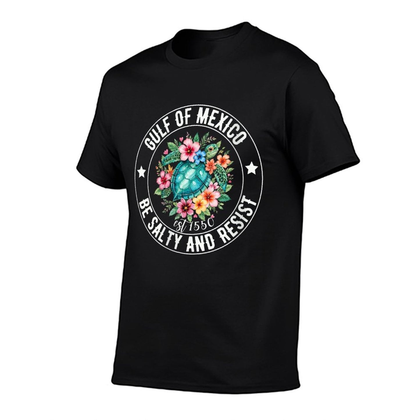 Womens Stay The Gulf of Mexico Be Salty And Resist Turtle  Graphic-printed T-Shirt