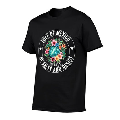 Womens Stay The Gulf of Mexico Be Salty And Resist Turtle  Graphic-printed T-Shirt