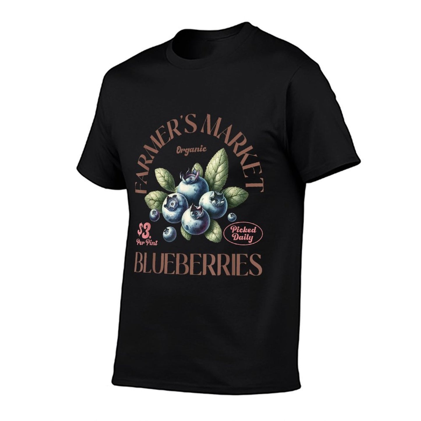 Vintage Farmers Market Blueberry Nature Lovers Fruits  High-quality Stitching T-Shirt