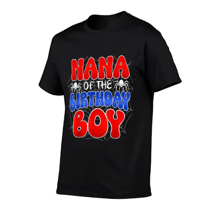 Nana of The Birthday Boy Costume Spider Web Birthday Party  Affordable Price T-Shirt