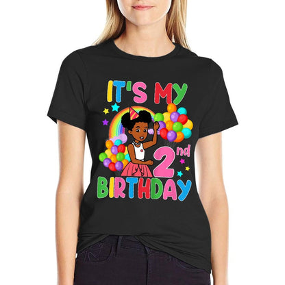 Kids It's My 2nd Birthday Gracie's Corner Two Years Old Bday Comfortable T-Shirt