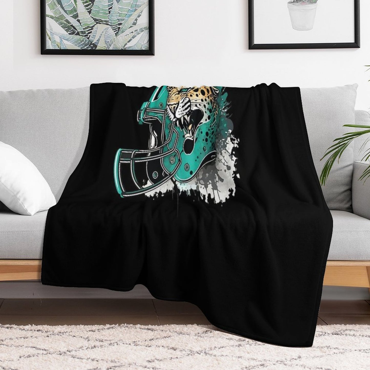 Jacksonville Jaguars Helmet Premium Throw Blanket