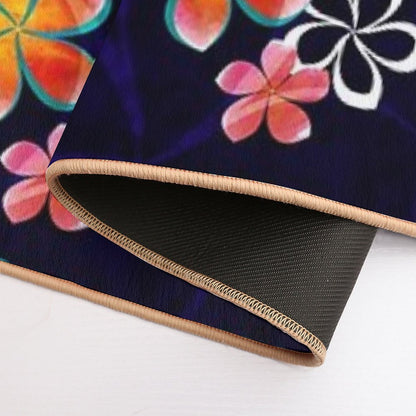 Sea Turtle with Flowers  Long-Lasting Bath Mat