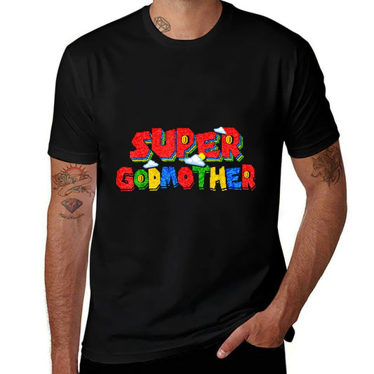 Gamer Super Godmother Superhero Family Matching Game  High-quality Stitching T-Shirt