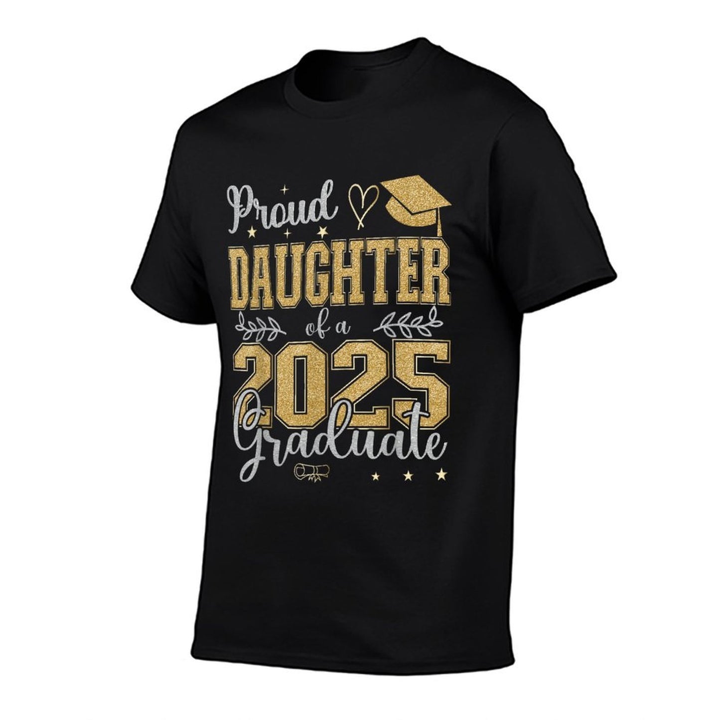 Proud Daughter of A Class of 2025 Graduate for Graduation  Ribbed Collar T-Shirt