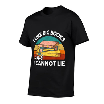 Funny I Like Big Books Cannot Lie Librarian Reading Teacher  Ribbed Collar T-Shirt