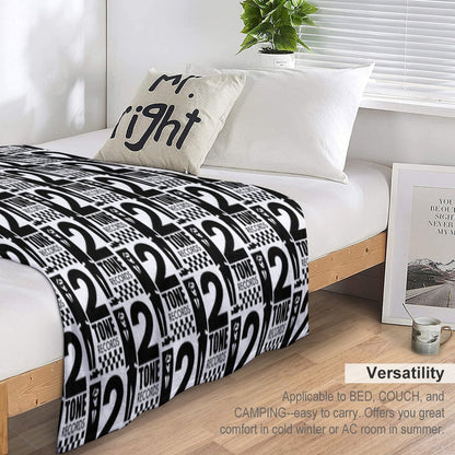 2 Tone Records T Black And White Sustainable Throw Blanket