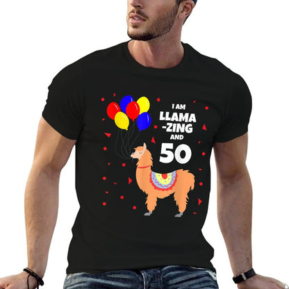 I Am Llamazing - Funny 50th Birthday Cool Lama  Vintage-inspired T-Shirt