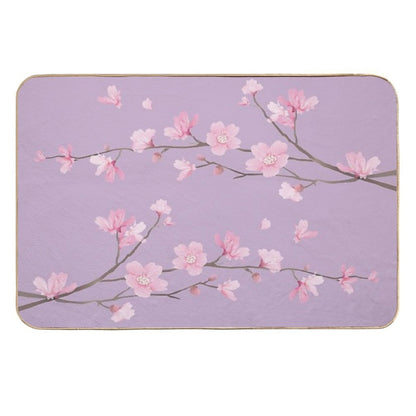 Cherry Blossom Flower Plant - Pastel Purple  Versatile Bath Mat