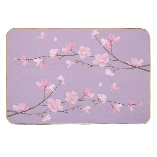 Cherry Blossom Flower Plant - Pastel Purple  Versatile Bath Mat