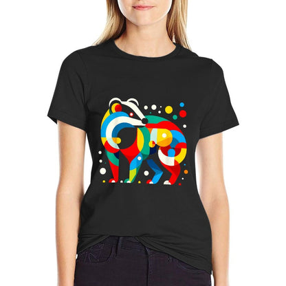 Geometric Minimalism Modern Illustration Badger Art  Quick-drying T-Shirt
