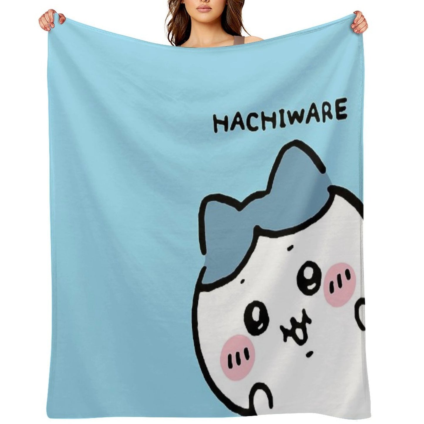 Peek A Boo Hachiware ハチワレ  Chiikawa ちいかわ Usagi うさぎ  Cute Kawaii Characters Bear Cat Rabbit Versatility Throw Blanket
