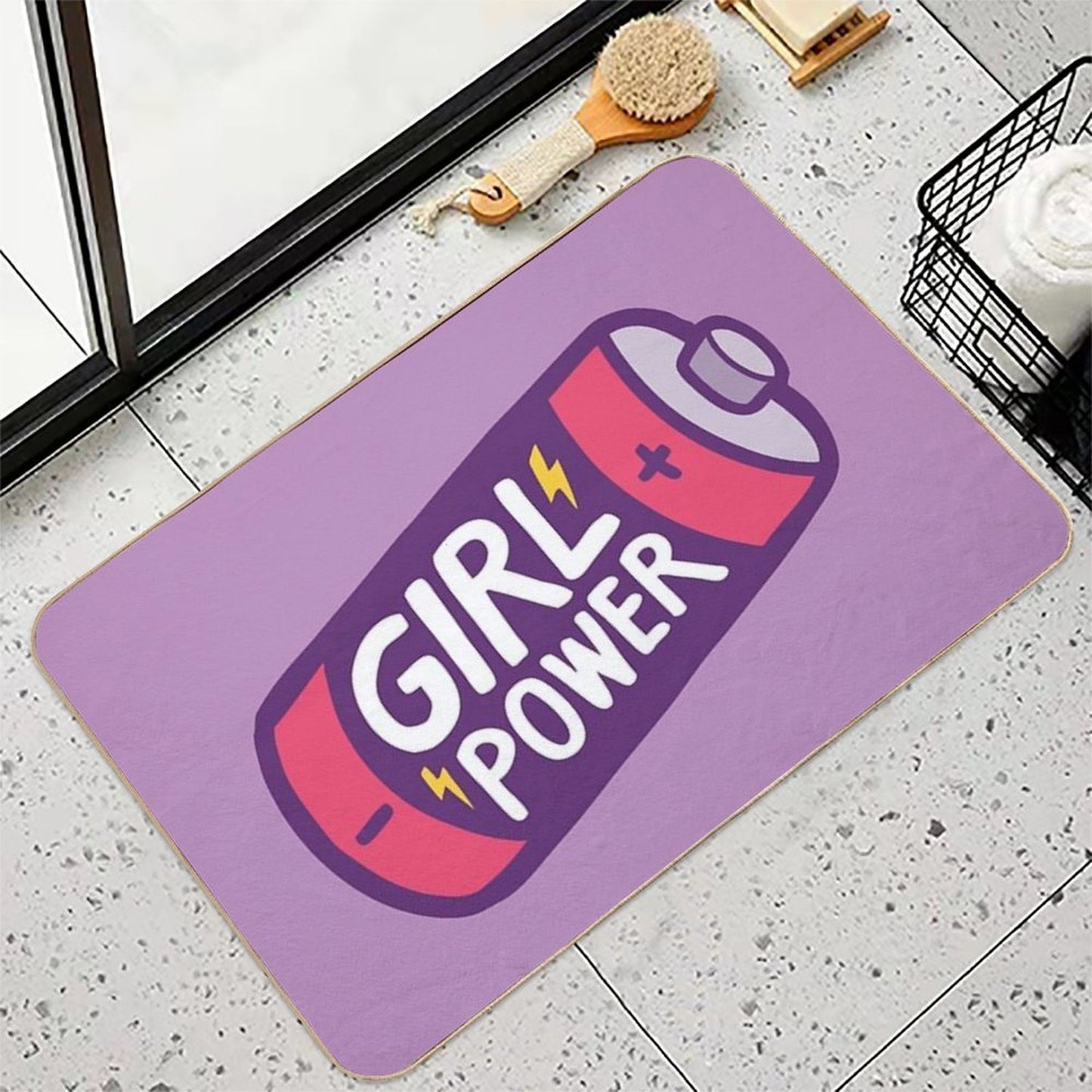 Girl Power  Stain-Proof Bath Mat