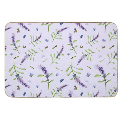Relax with Lavender on Purple Backround  Odorless Bath Mat
