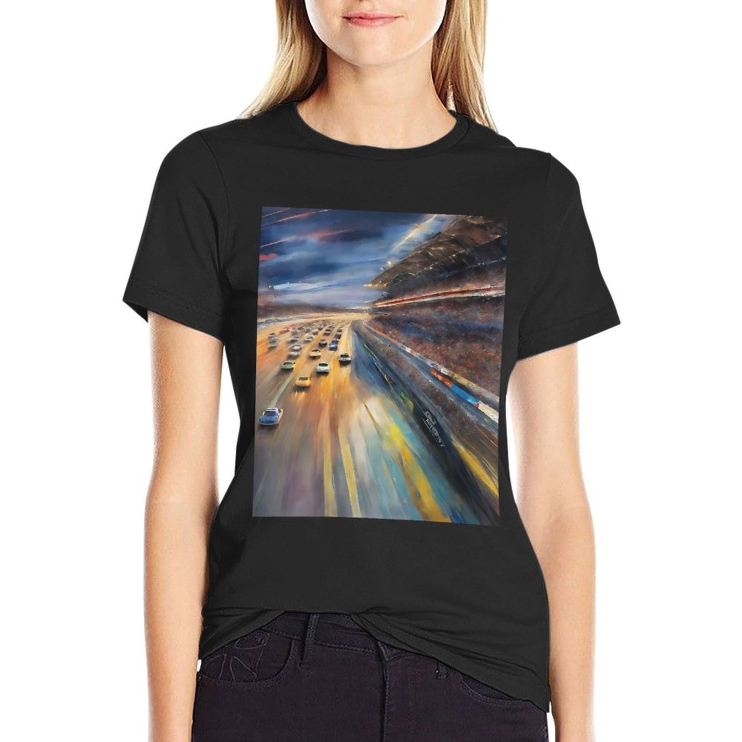Womens Twilight Pursuit V13  Oversized Silhouette T-Shirt