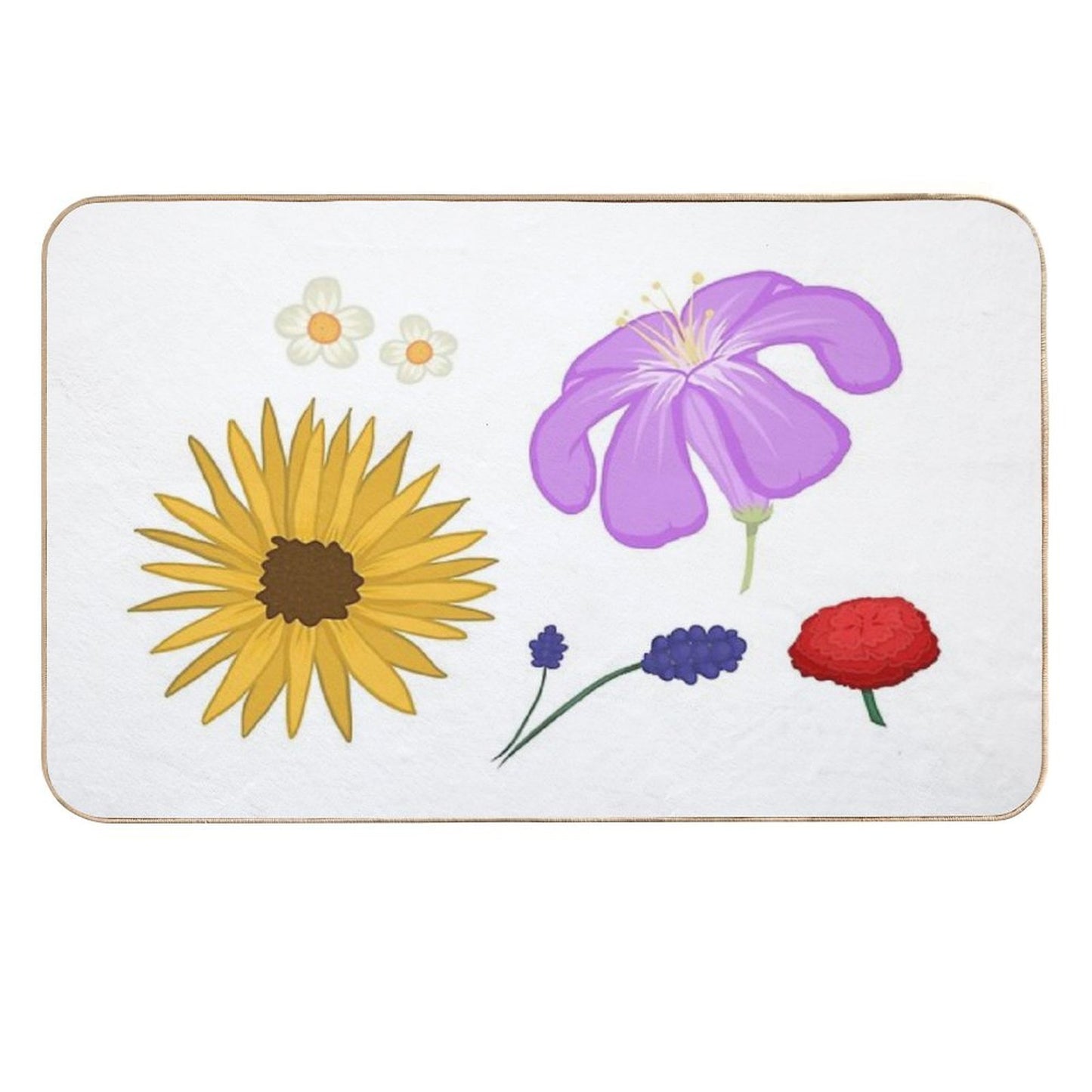 Flowers  Long-Lasting Bath Mat
