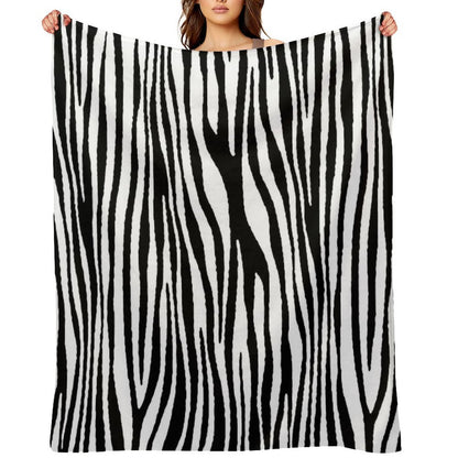 Zebra Pattern Camouflage Black And White V2 Lightweight Throw Blanket